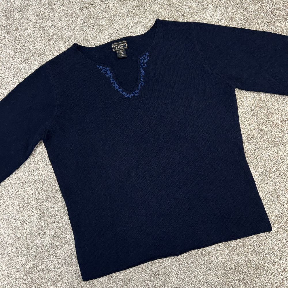 Vintage Abercrombie & Fitch Wool Blend L/S Lightweight Sweater Women Large (147)